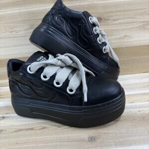 Fashion Flame Lace Up Embroidered Platform Sneakers Cosplay Women’s Size 9.5/40